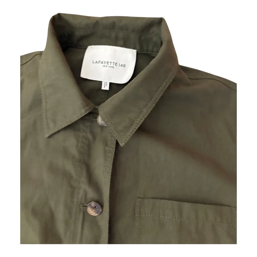 Lafayette 148 Amaris‎ Shirt Jacket SzM utility chore jacket - Picture 4 of 7